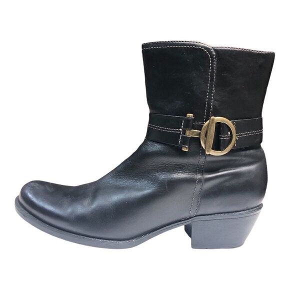 Clarks Artisan Black Leather motorcycle Boots Moto Size 9.5 - Picture 2 of 13